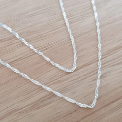 Cadena Singapur Diamantada Torzada 40cm Plata 925 en internet