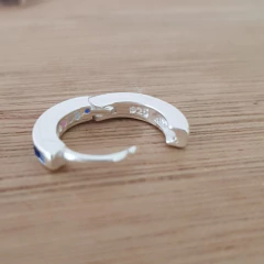 Aros Daga Argollitas 12mm Clip Cubic Multicolor Plata 925