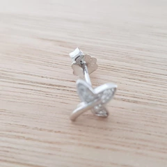 Aros Hojitas Cristales 9mm Plata 925 en internet