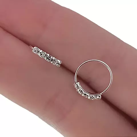 Aro Shiny Argollita 8mm 5 Cubics Plata 925 (unidad)