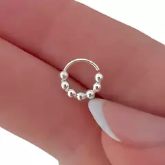 Aro Zinnia Argollita 10mm Bolitas Abundancia Plata 925