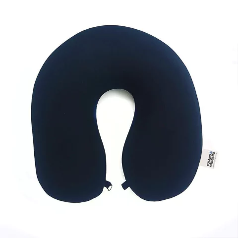 Almohada Cuello Cervical Viaje - Negro Liso con Broche