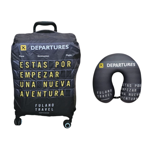 Kit De Viaje Funda Antidesgarro para Valija Chica Carry On + Cuello de Viaje - Aeropuerto - comprar online
