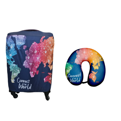 Kit De Viaje Funda Antidesgarro para Valija Chica Carry On + Cuello de Viaje - Mapa Connect - comprar online