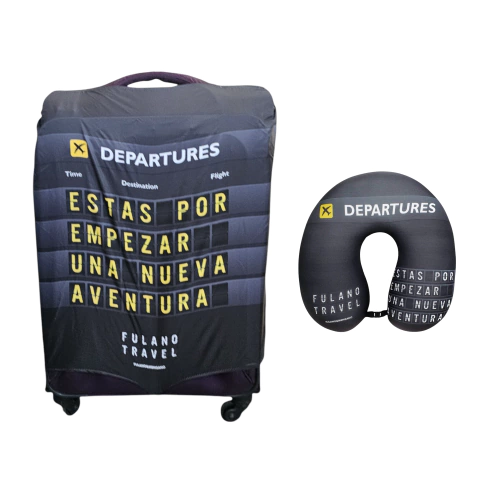 Kit De Viaje Funda Antidesgarro para Valija Mediana + Cuello de Viaje - Aeropuerto - comprar online