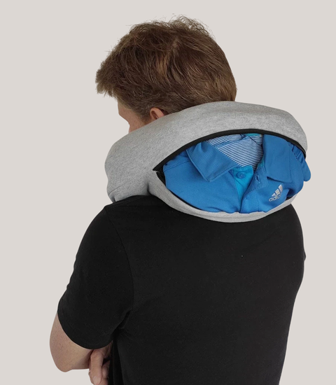 Almohada De Viaje Cuello Guarda Ropa - Gris - comprar online