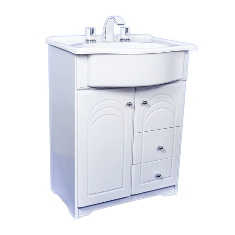 Vanitory con puertas y cajones color blanco