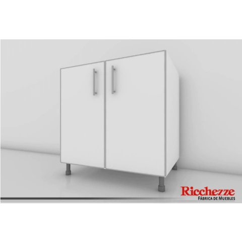 Bajomesada blanco de 0.80 m con canto de aluminio