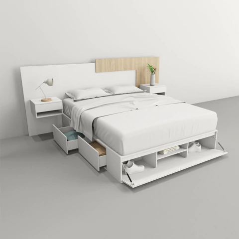CAMA BOX 1.60M QUEEN 4 CAJONES + 1 PUERTA TABLE´S 6443