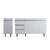 BAJO MESADA ARCO 1.80 M MELAMINA BLANCO ALUMINIO (140 + 40 CM) - Casa Martinez S.A. | Muebles, Colchones, Electrodomesticos y Artículos para el Hogar