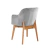 silla sillon de madera paraiso con apoyabrazos gris de la marca genoud linea Sapporo
