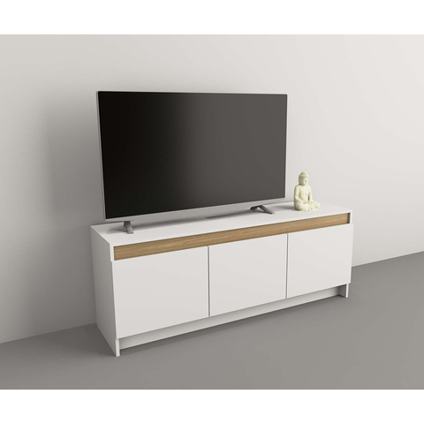 mesa tv rack estilo nordico blanca