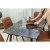 MESA RECTANGULAR DE COMEDOR SIMIL MARMOL NEGRA 1,40 M