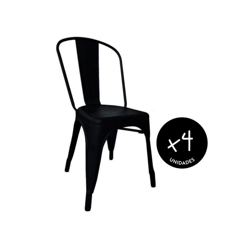 Silla tolix negra de chapa