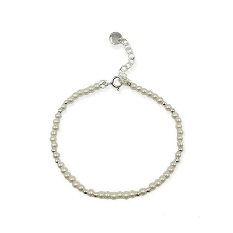 Pulsera perlas + plata - comprar online