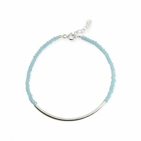 Pulsera semi rigida + cristales celestes