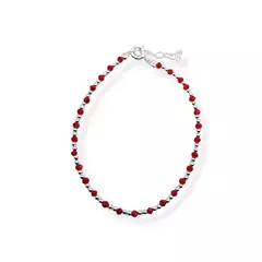 Pulsera cristales rojos + bolitas