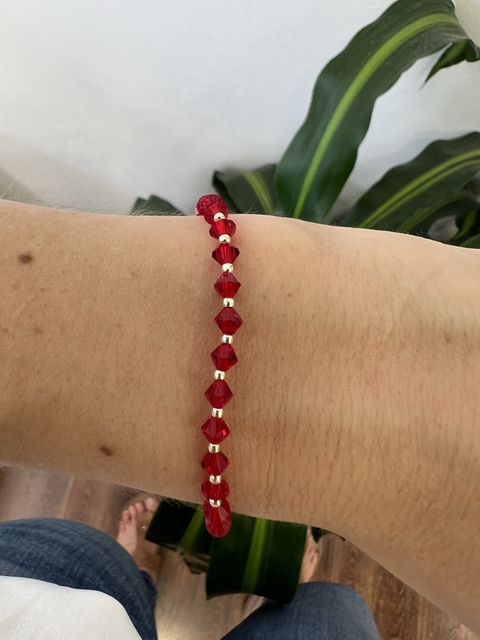 Pulsera cristal swarovski - roja