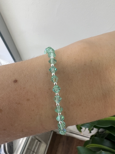 Pulsera cristal swarovski- verde esmeralda