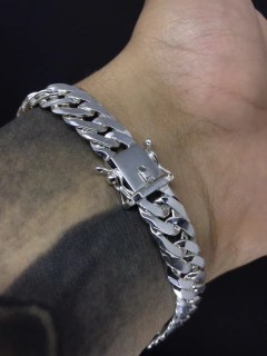 Pulseira Elo Duplo 10mm Gaveta - Prata 925 na internet