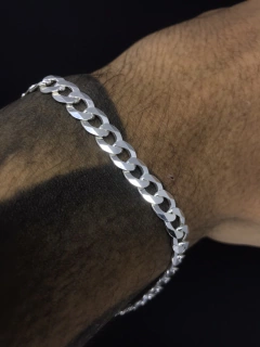 Conjunto Grumet 7mm corrente + pulseira - Prata 925