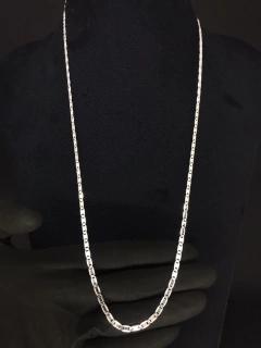 Corrente Piastrine 70cm x 4mm - Prata 925 - Brandels Joias - Prata 925