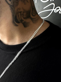 Cordão Grumet 70cm x 4mm + Pingente São Jorge - Prata 925 - Brandels Joias - Prata 925