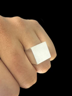 Dedeira Lisa Quadrada - Prata 925 - comprar online