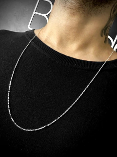 Corrente Cadeado 70cm x 1mm - Prata 925 na internet