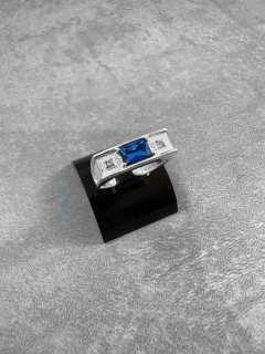 Imagem do Dedeira Luxo Azul - Prata 925