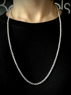 Conjunto Tijolinho 3mm corrente + pulseira - Prata 925 na internet