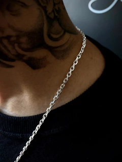 Conjunto Tijolinho 3mm corrente + pulseira - Prata 925 - loja online