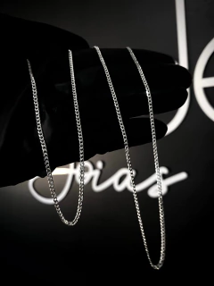 Conjunto Grumet 2mm corrente + pulseira - Prata 925 - Brandels Joias - Prata 925