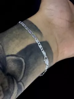 Conjunto Piastrine 4mm corrente + pulseira - Prata 925 - Brandels Joias - Prata 925