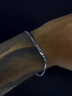 Conjunto 3x1 3mm corrente + pulseira - Prata 925 - Brandels Joias - Prata 925