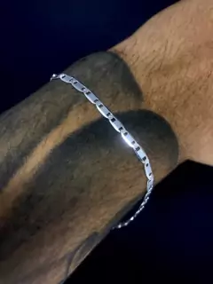 Imagem do Conjunto Piastrine 4mm corrente + pulseira - Prata 925