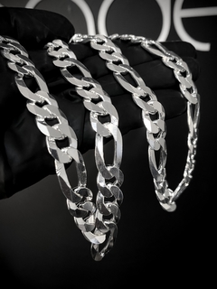 Conjunto 3x1 13mm corrente + pulseira - Prata 925 - Brandels Joias - Prata 925
