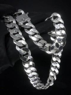 Corrente Grumet 70cm x 17mm - Prata 925 - loja online