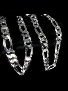 Imagem do Conjunto 3x1 13mm corrente + pulseira - Prata 925