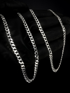 Imagem do Conjunto Grumet 4mm corrente + pulseira - Prata 925