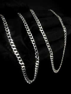 Imagem do Conjunto Grumet 4mm corrente + pulseira - Prata 925