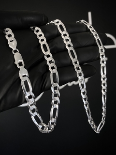 Corrente 3x1 70cm x 8mm - Prata 925 - comprar online