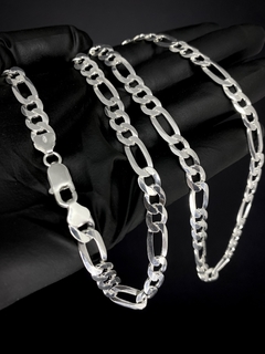 Corrente 3x1 70cm x 8mm - Prata 925 - Brandels Joias - Prata 925
