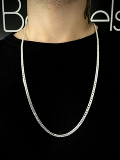 Conjunto Elo Duplo 4mm corrente + pulseira - Prata 925 na internet