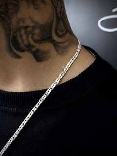 Conjunto Elo Duplo 4mm corrente + pulseira - Prata 925 - loja online