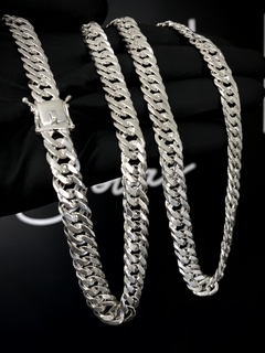 Corrente Elo Duplo 70cm x 10mm fecho gaveta - Prata 925 - comprar online
