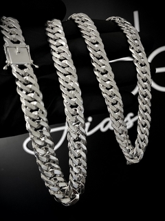 Corrente Elo Duplo 70cm x 13mm fecho gaveta - Prata 925 - comprar online