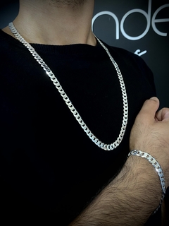 Conjunto Grumet 8mm corrente + pulseira - Prata 925 - comprar online