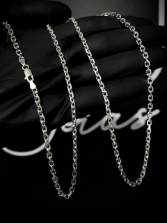 Conjunto Tijolinho 3mm corrente + pulseira - Prata 925 - loja online