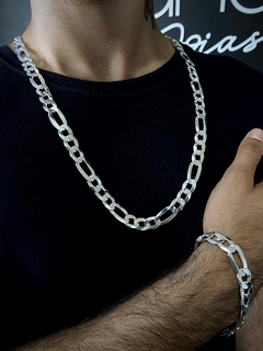 Conjunto 3x1 11mm corrente + pulseira - Prata 925 - comprar online